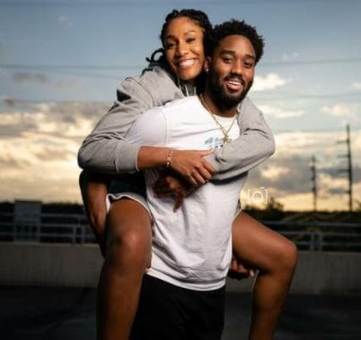 A’ja Wilson with her boyfriend Josh Cunningham.